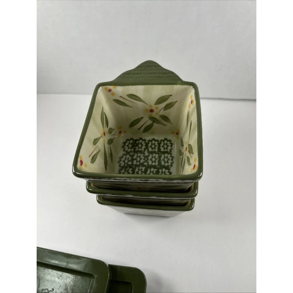 Stacking Old world Green Temptations‎ 10 Oz Handle Square Cups
